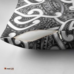 Aotearoa Maori Kowhaiwhai Pillow Cover Kiwikiwi Puhoro and Patiki LT9