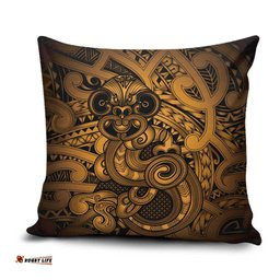 Aotearoa Maori Hei Tiki Pillow Cover Koura Kowhaiwhai Puhoro Motif LT9