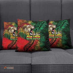 Aotearoa One Love Pillow Cover Reggae Lion with Kakahu Huruhuru LT03
