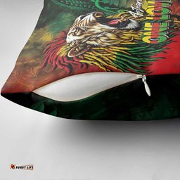 Aotearoa One Love Pillow Cover Reggae Lion with Kakahu Huruhuru LT03