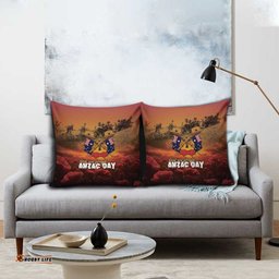 ANZAC Day Lest We Forget Pillow Cover Australian Veterans Remembrance Tribute LT18