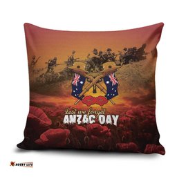 ANZAC Day Lest We Forget Pillow Cover Australian Veterans Remembrance Tribute LT18