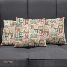 Aussie Birds Christmas La La Land Pillow Cover Beige Vintage Stamp Edition LT9