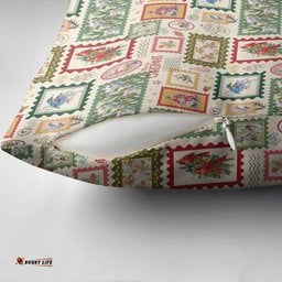 Aussie Birds Christmas La La Land Pillow Cover Beige Vintage Stamp Edition LT9