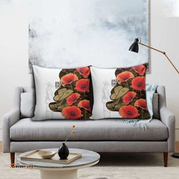 Australia ANZAC Day Pillow Cover Boots And Slouch Hat Lest We Forget LT14
