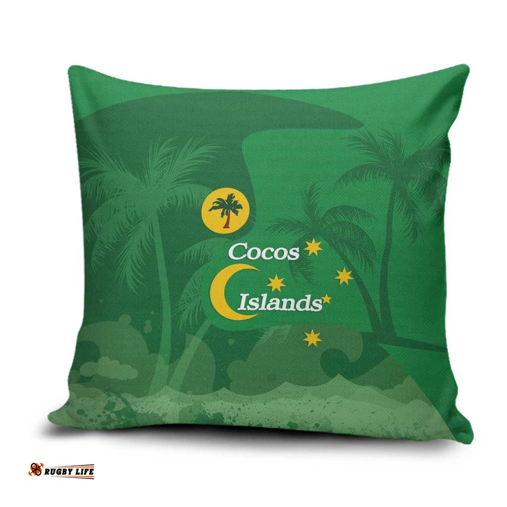 Australia Cocos Keeling Islands Pillow Cover Southern Cross Palm Tree Pattern LT14