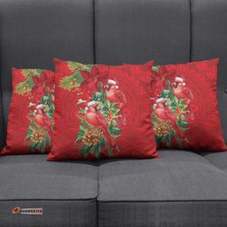 Aussie Red Cardinal Pillow Cover Aboriginal Inspired Christmas LT9