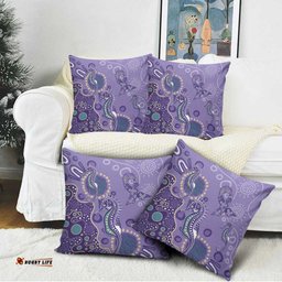 Australia Epilepsy Awareness Pillow Cover Aboriginal Purple Ribbon with Seahorse LT7