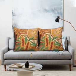 Australia Bottlebrush Pillow Cover Callistemon Aussie Native Flowers Indigenous Art LT14