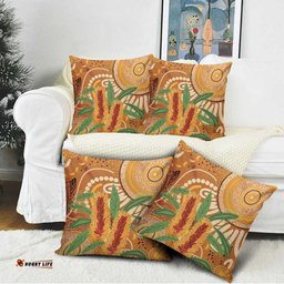 Australia Bottlebrush Pillow Cover Callistemon Aussie Native Flowers Indigenous Art LT14