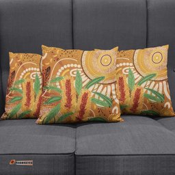 Australia Bottlebrush Pillow Cover Callistemon Aussie Native Flowers Indigenous Art LT14