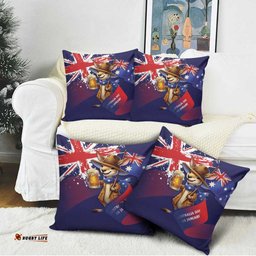 Australia Day Kangaroo Flag Pillow Cover Aussie Aussie Aussie Oi Oi Oi LT9