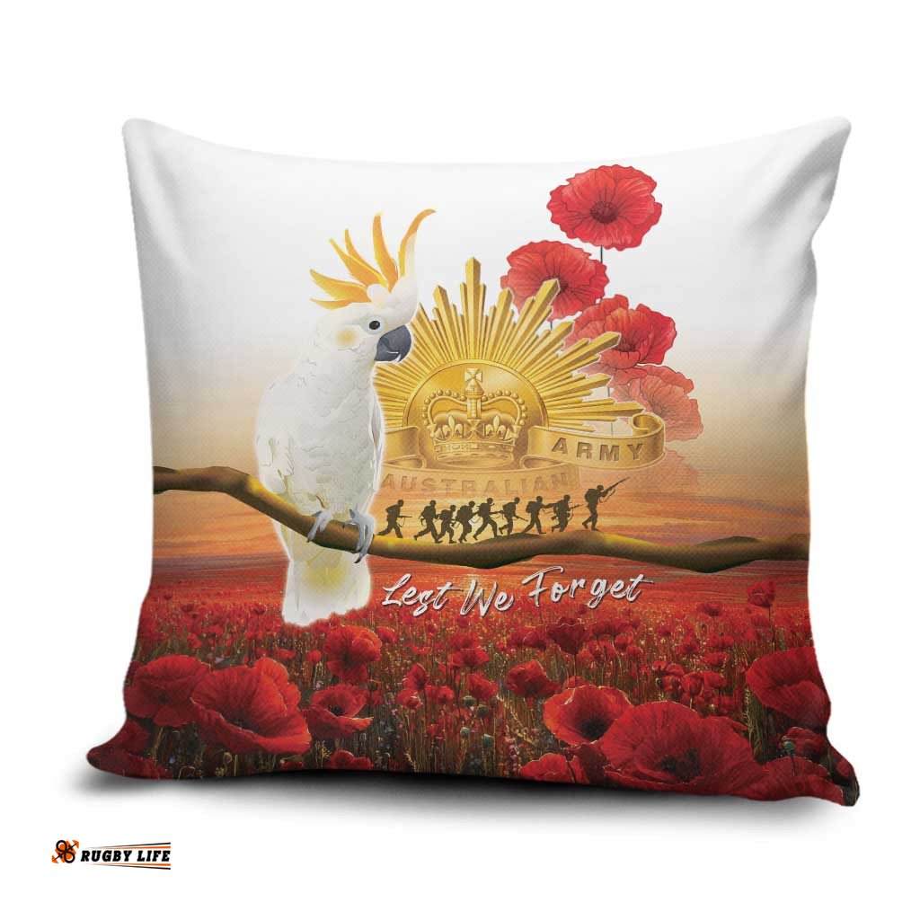 Australia Cockatoo ANZAC Day Pillow Cover Lest We Forget LT05
