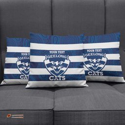 AFL Cats Football Custom Pillow Cover Geelong Proud Indigenous Art LT14