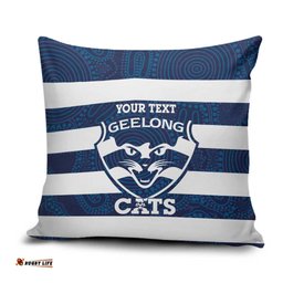 AFL Cats Football Custom Pillow Cover Geelong Proud Indigenous Art LT14