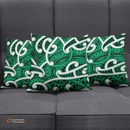 Aotearoa Maori Kowhaiwhai Pillow Cover Kakariki Puhoro and Patiki LT9
