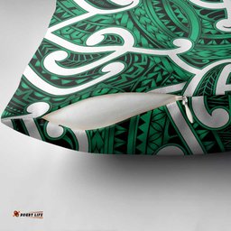 Aotearoa Maori Kowhaiwhai Pillow Cover Kakariki Puhoro and Patiki LT9
