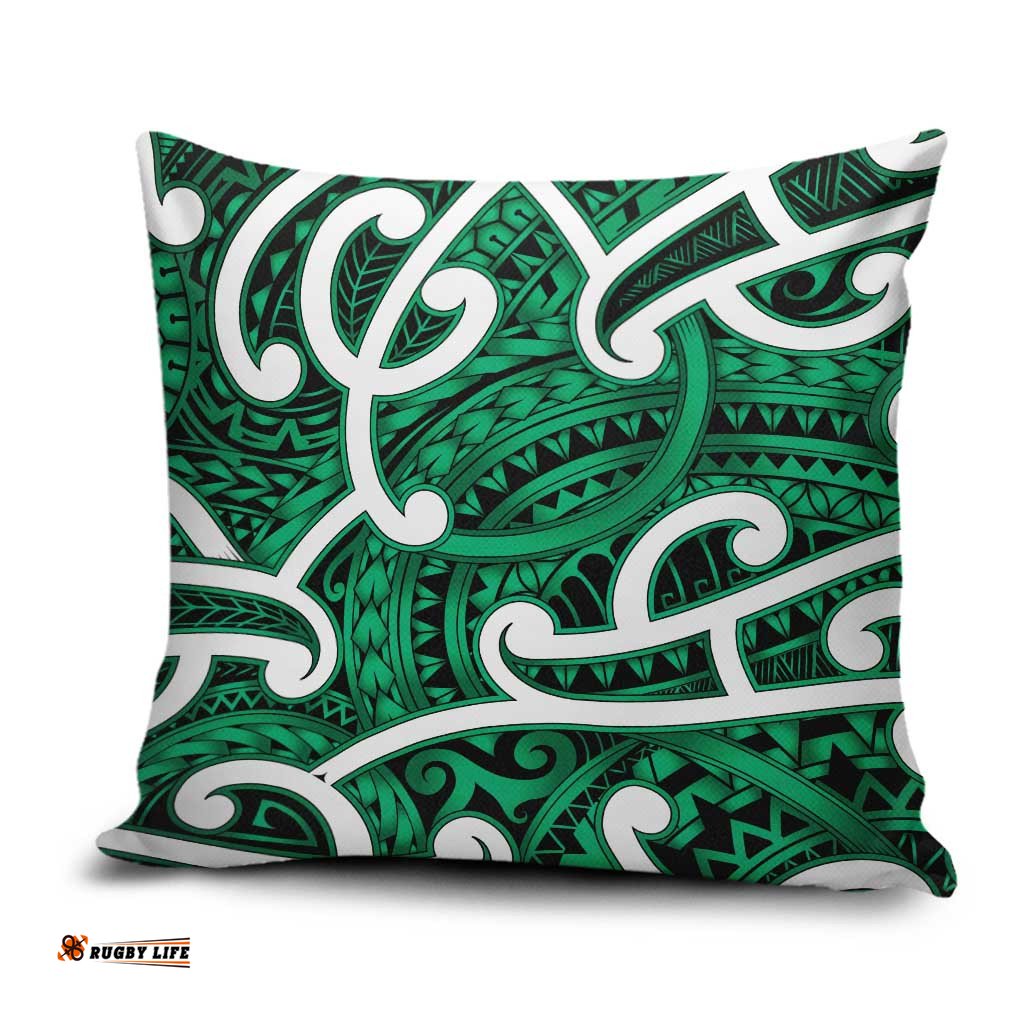 Aotearoa Maori Kowhaiwhai Pillow Cover Kakariki Puhoro and Patiki LT9