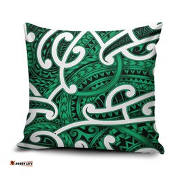 Aotearoa Maori Kowhaiwhai Pillow Cover Kakariki Puhoro and Patiki LT9
