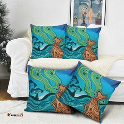 Aussie Aurora Borealis Aboriginal Art Pillow Cover LT7