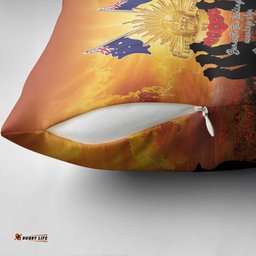 ANZAC Day Pillow Cover Remembrance Tribute Soldiers And Poppy Field LT05