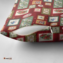 Aussie Birds Christmas La La Land Pillow Cover Red Vintage Stamp Edition LT9