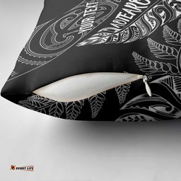 Aotearoa Personalized Lawn Bowls Maori Pillow Cover New Zealand Black Tribal Silver Fern LT7