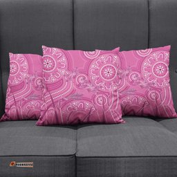 Australia Indigenous Pink Month Pillow Cover Breast Cancer Aboriginal Dragonflies Ribbon LT14