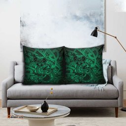 Aotearoa Maori Hei Tiki Pillow Cover Kakariki Kowhaiwhai Puhoro Motif LT9