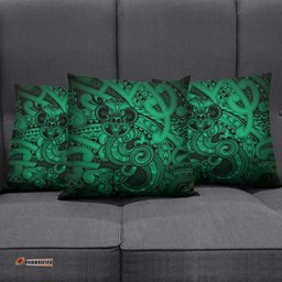 Aotearoa Maori Hei Tiki Pillow Cover Kakariki Kowhaiwhai Puhoro Motif LT9