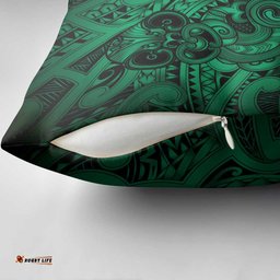 Aotearoa Maori Hei Tiki Pillow Cover Kakariki Kowhaiwhai Puhoro Motif LT9
