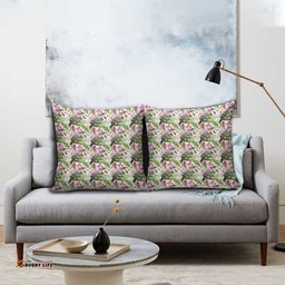 Aussie Pink Cockatoo Flowers Seamless Pattern Pillow Cover LT9