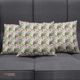 Aussie Pink Cockatoo Flowers Seamless Pattern Pillow Cover LT9