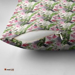 Aussie Pink Cockatoo Flowers Seamless Pattern Pillow Cover LT9