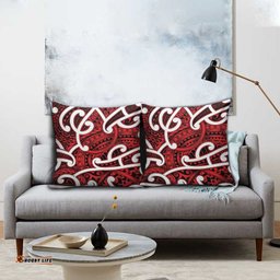 Aotearoa Maori Kowhaiwhai Pillow Cover Whero Puhoro and Patiki LT9