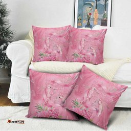 Australia Breast Cancer Awareness Pillow Cover Think Pink Cockatoos Ribbon LT14