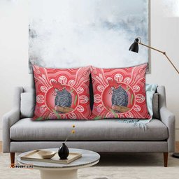 Australia Gang-gang Cockatoo Christmas Pillow Cover Eucalyptus Blossoms Aboriginal Merry Xmas LT14