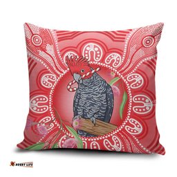 Australia Gang-gang Cockatoo Christmas Pillow Cover Eucalyptus Blossoms Aboriginal Merry Xmas LT14
