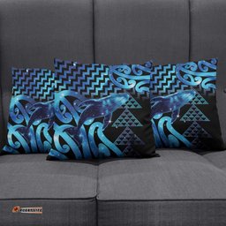 Humpback Whale Matariki New Zealand Pillow Cover NZ Maori Paikea Poutama Luxury Blue LT14