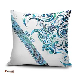 Kahui Whetu Paua shell Kowhaiwhai Taniko Personalised Pillow Cover Turtle Tattoo Maori Tribal Style LT9