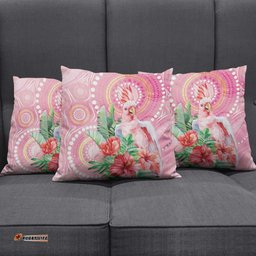 Breast Cancer Pink Cockatoo Pillow Cover Australia Indigenous Watercolor Glaze LT7