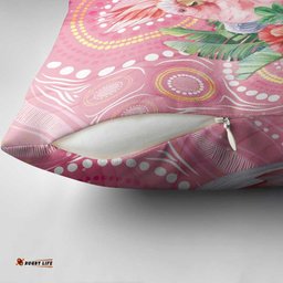 Breast Cancer Pink Cockatoo Pillow Cover Australia Indigenous Watercolor Glaze LT7