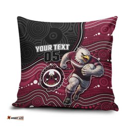 Custom Sea Eagles Pillow Cover Bird Mascot With Aboriginal Indigenous DT05