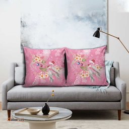 Joyful Pink Cockatoo Pillow Cover Australia Christmas Vibes LT9