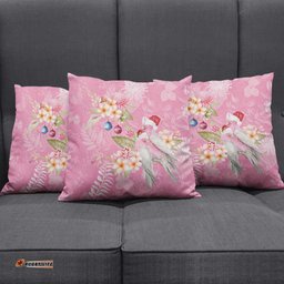 Joyful Pink Cockatoo Pillow Cover Australia Christmas Vibes LT9