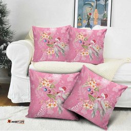 Joyful Pink Cockatoo Pillow Cover Australia Christmas Vibes LT9