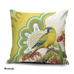 Australia Rock Parrot Pillow Cover Kangaroo Paws Indigenous Art LT14