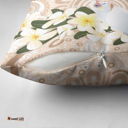 Australia Long-billed Corella Pillow Cover Cacatua Tenuirostris Plumeria Aboriginal Art LT14