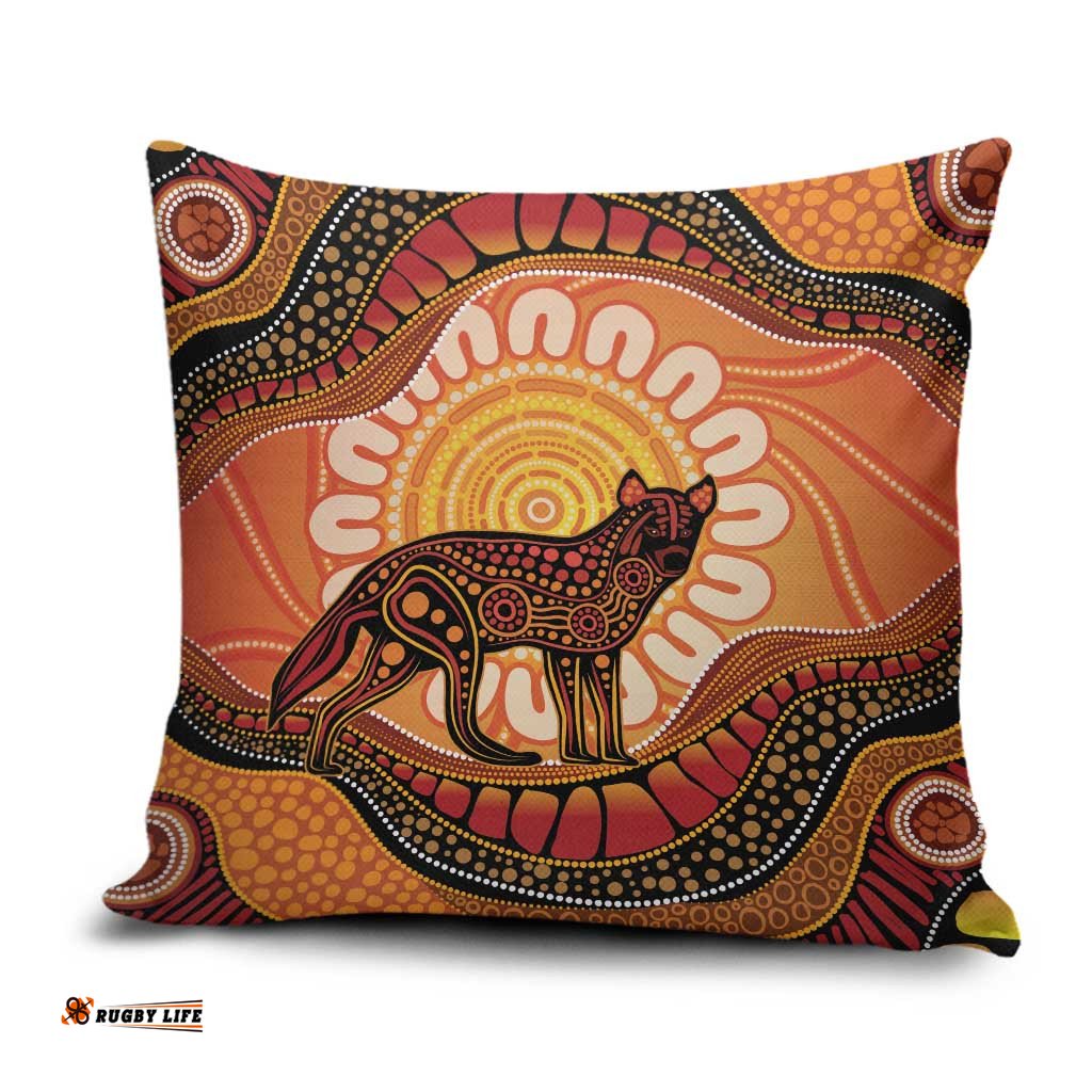 Indigenous Dingo Australia Pillow Cover Australian Aboriginal Art Proud LT14