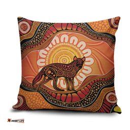 Indigenous Dingo Australia Pillow Cover Australian Aboriginal Art Proud LT14